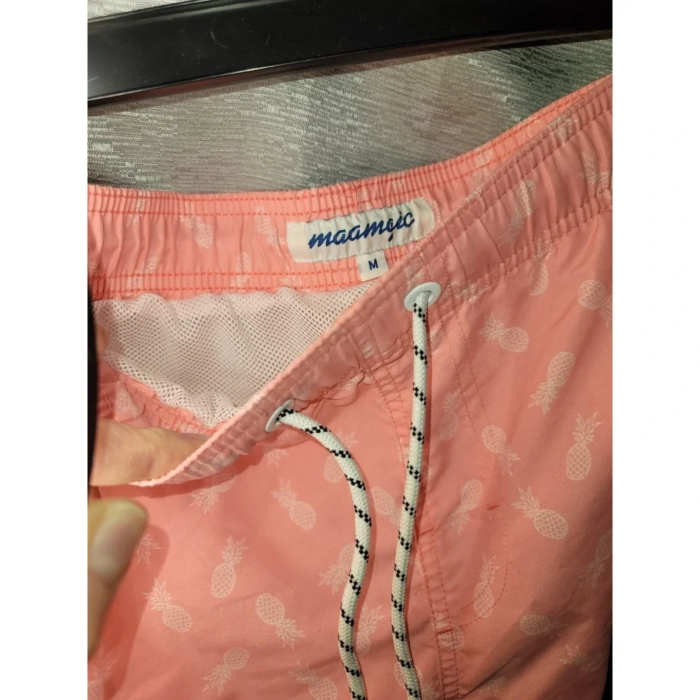 MaaMgic Shorts Board Swim Trunks Bathing Suit Pink Pineapple Medium Liner SKU62